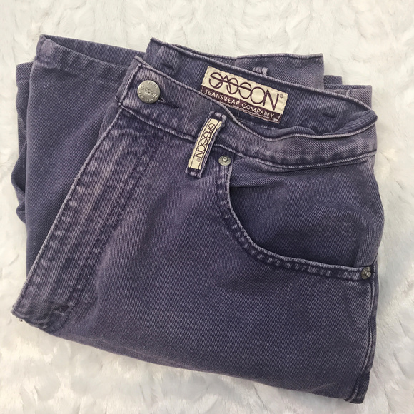 Vintage 80s High Waisted Purple Sasson Mom Shorts - Picture 4 of 4